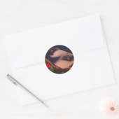 MERRY CHRISTMAS CHICKADEE BIRD Round Sticker (Umschlag)