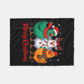 Merry Christmas Chicken Farmer Animal Santa Hat Xm Fleecedecke (Vorderseite (Horizontal))