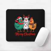 Merry Christmas Chicken Farmer Animal Santa Hat Xm Mousepad (Mit Mouse)