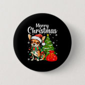 Merry Christmas Chihuahua Button (Vorderseite)