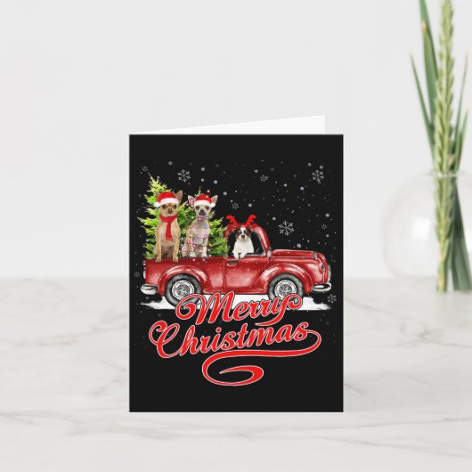 Merry Christmas Chihuahua Dog Lover Santa Reindeer Karte (Vorderseite)