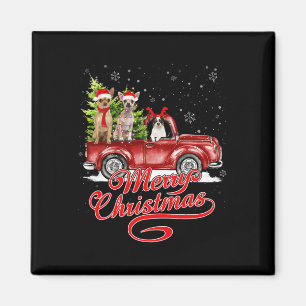 Merry Christmas Chihuahua Dog Lover Santa Reindeer Magnet