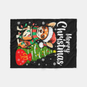 Merry Christmas Chihuahua Fleecedecke (Vorderseite (Horizontal))