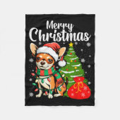 Merry Christmas Chihuahua Fleecedecke (Vorderseite)