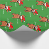 Merry Christmas Chihuahua Geschenkpapier (Ecke)