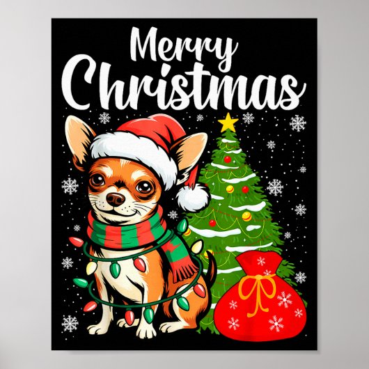 Merry Christmas Chihuahua  Poster (Vorne)