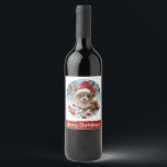 Merry Christmas Chihuahua Santa Dog Weinetikett<br><div class="desc">Niedliche Illustrationen von Chihuahua-Hunden kleiden sich zu Weihnachten. Ideal für Hundeliebhaber und Hundeeltern während der Ferienzeit.</div>