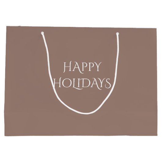 Merry Christmas Choc Brown 9C7F74 Große Geschenkta Große Geschenktüte (Rückseite)