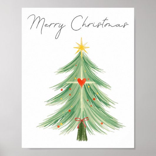 Merry Christmas Christian Faith Cross Holiday Jesu Poster (Vorne)