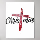 Merry Christmas Christian Jesus Cross Faith Religi Poster (Vorne)