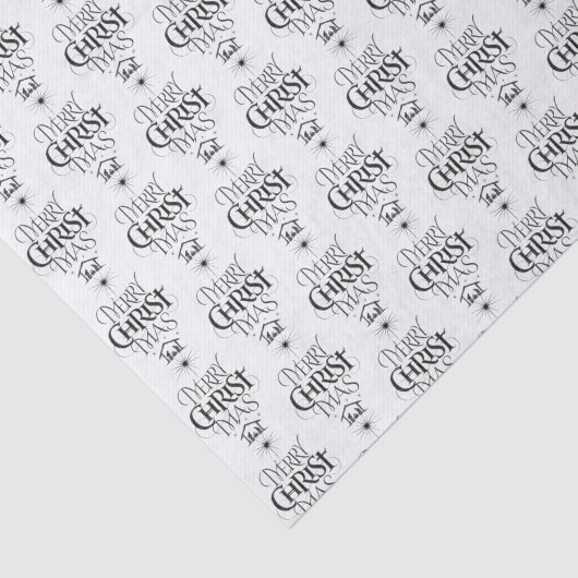 Merry CHRISTmas Christlich Calligrafy Lettering Seidenpapier (Ausschnitt)