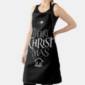 Merry CHRISTmas Christlich Chalk Calligraphy Black Schürze (InSitu)