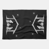 Merry CHRISTmas Christlich Chalkboard Nativity Geschirrtuch (Horizontal)