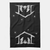 Merry CHRISTmas Christlich Chalkboard Nativity Geschirrtuch (Vertikal)