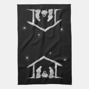 Merry CHRISTmas Christlich Chalkboard Nativity Geschirrtuch