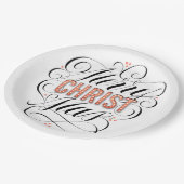 Merry CHRISTmas Christlich Christus Jesus Kalligra Pappteller (Schrägansicht)