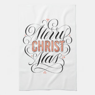 Merry CHRISTmas Christlich Jesus Christus Kalligra Geschirrtuch