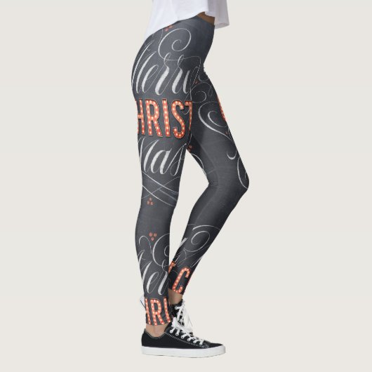 Merry CHRISTmas Christlich Jesus God Chalkboard Leggings (Rechts)
