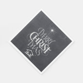Merry CHRISTmas Christliche Chalk-Kalligraphie Serviette (Ecke)