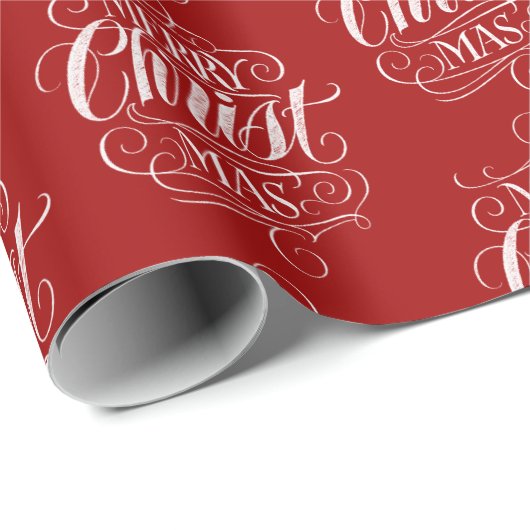Merry CHRISTmas Christliche Chalkboard-Kalligraphi Geschenkpapier (Rolleneckpunkt)