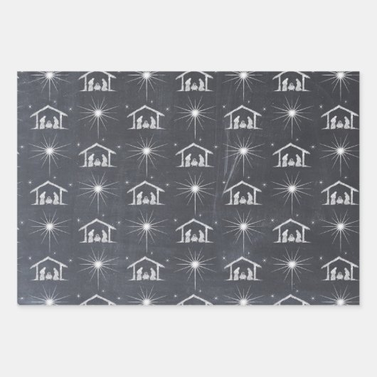 Merry CHRISTmas Christliche Chalkboard-Kalligraphi Geschenkpapier Set (Vorderseite 2)