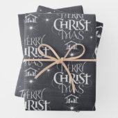 Merry CHRISTmas Christliche Chalkboard-Kalligraphi Geschenkpapier Set (Beispiel)