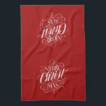 Merry CHRISTmas Christliche Chalkboard-Kalligraphi Geschirrtuch<br><div class="desc">Wir sagen "Frohe Weihnachten" sehr oft während der Saison, aber manchmal vergessen wir, woher dieser Gruß eigentlich kommt. Hier ist ein wunderbar elegantes Stück Handschrift, um einen sanften Rückstoß zurück in die Richtung Jesus geben. Die Kunst des beruflichen Kalligraphen Ivan Angelic. Dieses Schriftstück ist in Schwarz auf Weiß, Weiß und...</div>