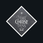 Merry CHRISTmas Christliche Chalkboard-Kalligraphi Serviette<br><div class="desc">Merry CHRISTmas Religious Chalkboard Kalligraphie Wir sagen "Frohe Weihnachten" die ganze Zeit, aber oft vergessen, den Ursprung der Worte. Diese Kunst zeigt originelle Handschriften, die in ihrem einzigartigen Design die Geschichte von Weihnachten erzählt, einfach und elegant im modischen Chalkboard-Look. Zeigen Sie Familie und Freunden Ihren CHRISTmas-Geist, wenn sie zu Weihnachten...</div>