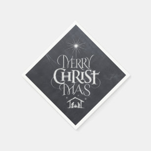 Merry CHRISTmas Christliche Chalkboard-Kalligraphi Serviette