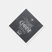 Merry CHRISTmas Christliche Chalkboard-Kalligraphi Serviette (Ecke)