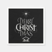 Merry CHRISTmas Christliche Chalkboard-Kalligraphi Serviette (Vorderseite)