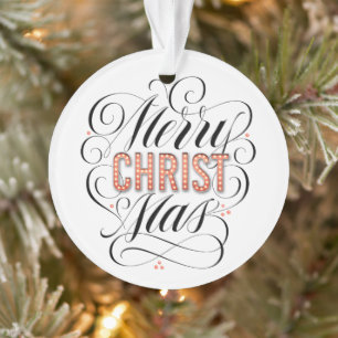 Merry CHRISTmas Christliche Jesus Birth Calligraph Ornament
