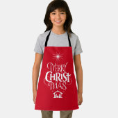 Merry CHRISTmas Christliche Krippe Calligrafy Red Schürze (Insitu)