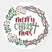 MERRY CHRISTmas Christlicher Gottesdienst Runder Aufkleber (Vorderseite)