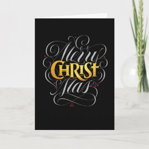 Merry CHRISTmas Christliches Gold Script Christus Karte