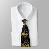 Merry CHRISTmas Christliches Gold Script Christus Krawatte (Gebunden)