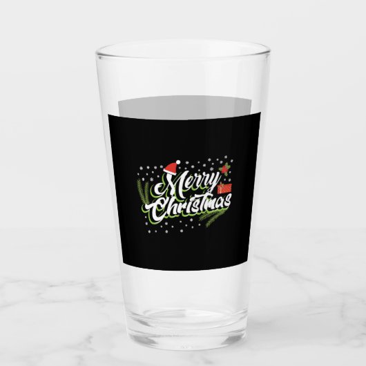 Merry Christmas - Christmas design Glas (Vorderseite)