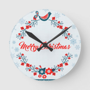 merry christmas christmas greeting runde wanduhr