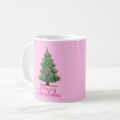 Merry Christmas, Christmas Tree, Pink, Holiday Kaffeetasse (Vorderseite Links)