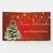 Merry Christmas,Christmas Tree,Red Banner (Horizontal)