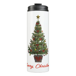 Merry Christmas. Christmas Tree Thermosbecher