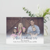 Merry Christmas Classic Calligraphy Transparent Feiertagskarte (Stehend Vorderseite)