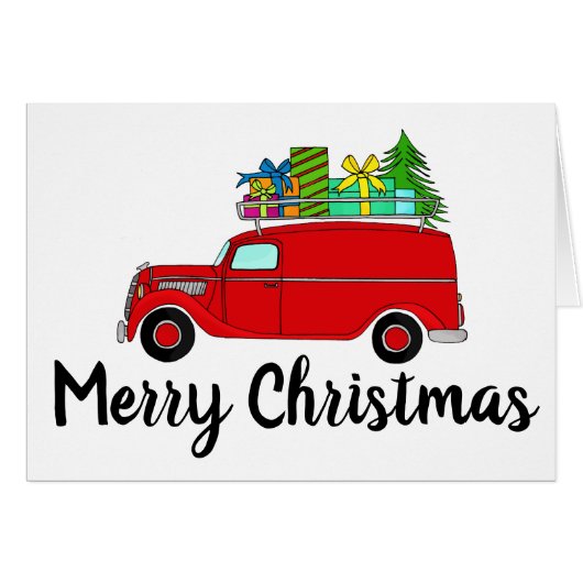 Merry Christmas Classic Car (Vorderseite (Horizontal))