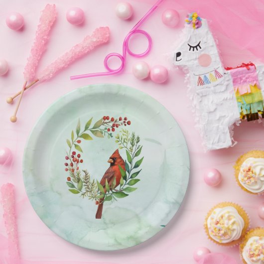 Merry Christmas Classic Cardinal Pappteller (Party)