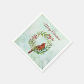 Merry Christmas Classic Cardinal Serviette (Ecke)