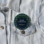 Merry Christmas Classic Preppy Tartan Plaid Button (Beispiel)