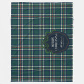 Merry Christmas Classic Preppy Tartan Plaid Fleecedecke (Vorderseite)