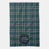 Merry Christmas Classic Preppy Tartan Plaid Geschirrtuch (Vertikal)