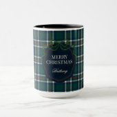 Merry Christmas Classic Preppy Tartan Plaid Tasse (Zentrum)