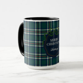 Merry Christmas Classic Preppy Tartan Plaid Tasse